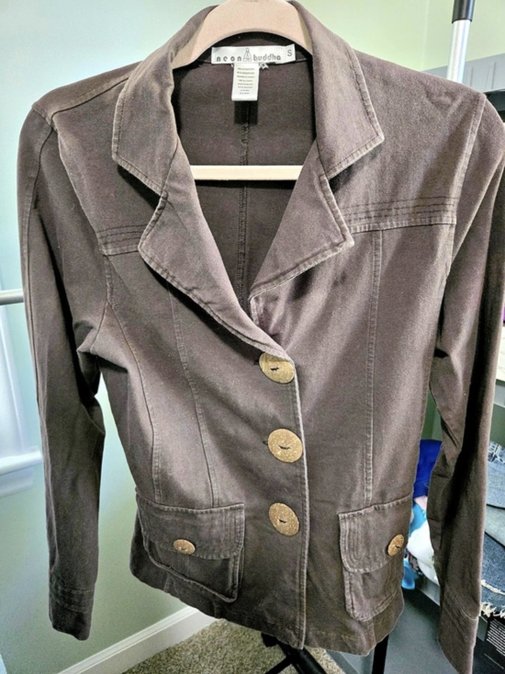 Neon Buddha Utility Jacket Brown Size Small Like New